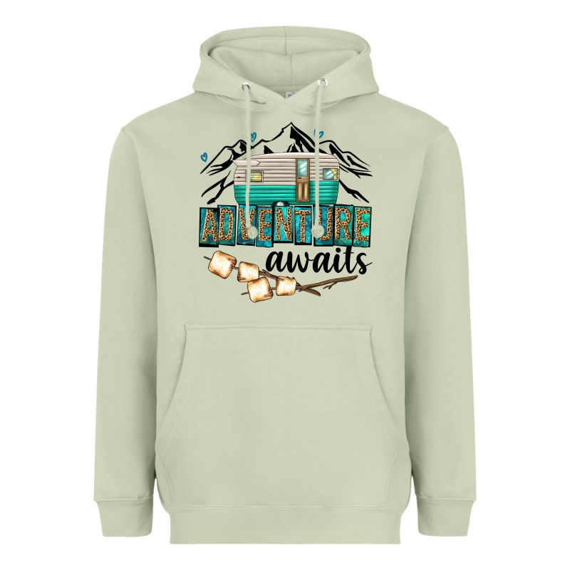 Adventure Awaits Heavyweight Hoodie by texasbilliewilder | Teevron
