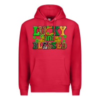 Cardinal lucky and blessed with coins and shamrocks Premium Hoodie - AdoDesignShop