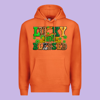 Lucky And Blessed With Coins And Shamrocks Premium Hoodie Designed By Adodesignshop