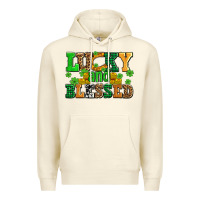 Sandshell lucky and blessed with coins and shamrocks Premium Hoodie - AdoDesignShop