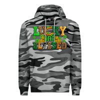 Slate Camo lucky and blessed with coins and shamrocks Premium Hoodie - AdoDesignShop