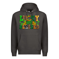 Smoke lucky and blessed with coins and shamrocks Premium Hoodie - AdoDesignShop