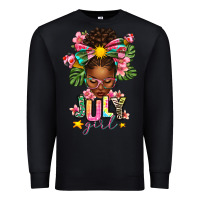 Black july girl afro woman summer Premium Sweatshirt - texasbilliewilder