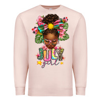 Pale Pink july girl afro woman summer Premium Sweatshirt - texasbilliewilder