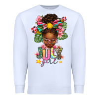 July Girl Afro Woman Summer Premium Sweatshirt | Teevron