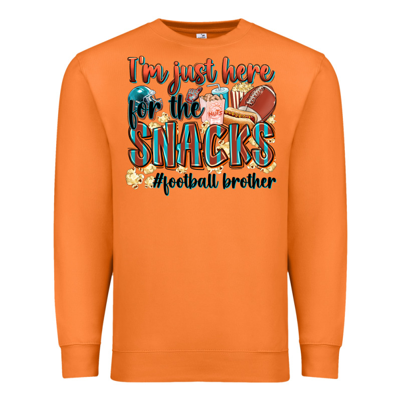 I'm Just Here For The Snacks #american Football Br Premium Sweatshirt by Zillion Design Studio | Teevron