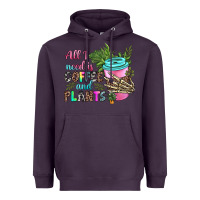 Plum all i need is coffee and plants Heavyweight Hoodie - texasbilliewilder