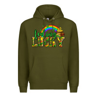 Army Green feeling lucky with coins Premium Hoodie - AdoDesignShop