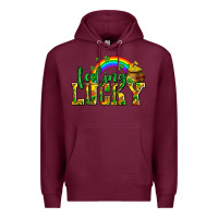 Burgundy feeling lucky with coins Premium Hoodie - AdoDesignShop
