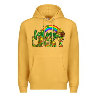 Mustard feeling lucky with coins Premium Hoodie - AdoDesignShop