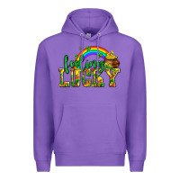 Purple feeling lucky with coins Premium Hoodie - AdoDesignShop