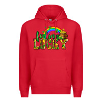 Red feeling lucky with coins Premium Hoodie - AdoDesignShop
