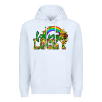 White feeling lucky with coins Premium Hoodie - AdoDesignShop