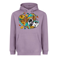 Lavender cowhide leopard hearts Heavyweight Hoodie - texasbilliewilder