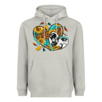 Moon Dust cowhide leopard hearts Heavyweight Hoodie - texasbilliewilder