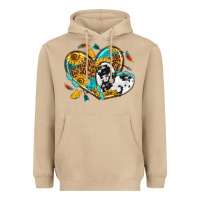 Mushroom cowhide leopard hearts Heavyweight Hoodie - texasbilliewilder
