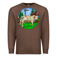 Chestnut christmas charolais bull and barnyard Premium Sweatshirt - RanaPortraitStore