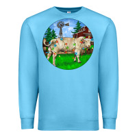 Ocean Blue christmas charolais bull and barnyard Premium Sweatshirt - RanaPortraitStore