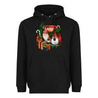 Black Christmas Truck And Gnome Heavyweight Hoodie - RanaPortraitStore
