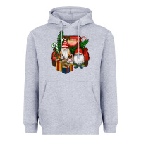 Heather Grey Christmas Truck And Gnome Heavyweight Hoodie - RanaPortraitStore
