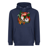 Navy Christmas Truck And Gnome Heavyweight Hoodie - RanaPortraitStore