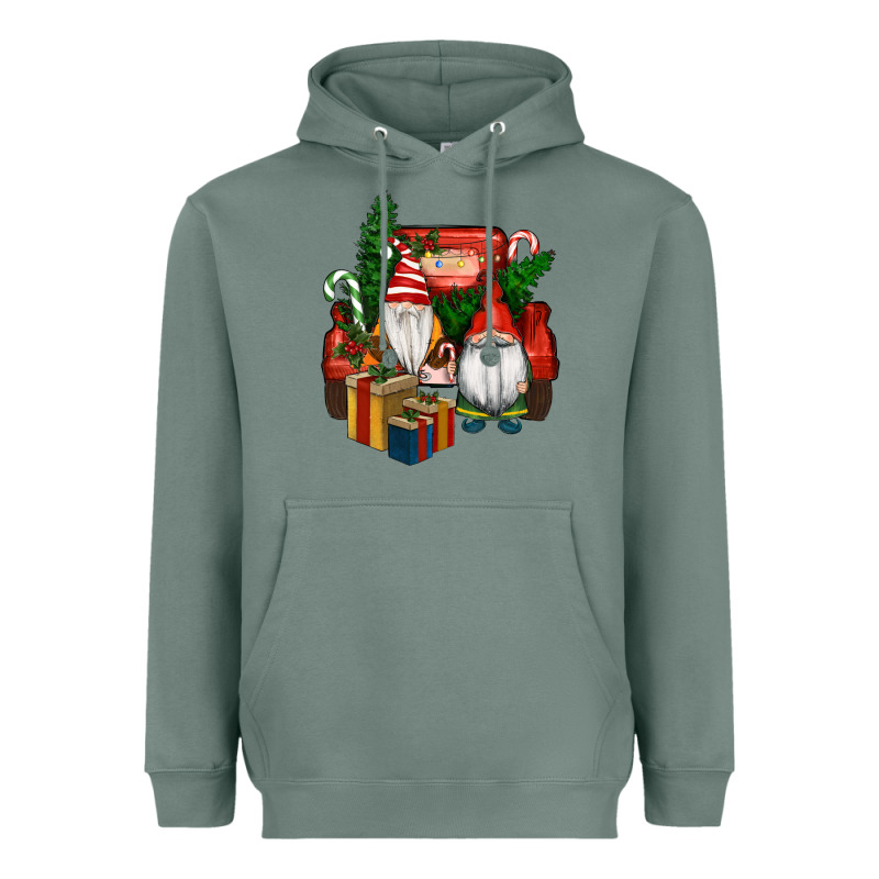 Christmas Truck And Gnome Heavyweight Hoodie by RanaPortraitStore | Teevron