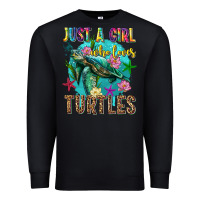 Black just a girl who loves turtles Premium Sweatshirt - texasbilliewilder
