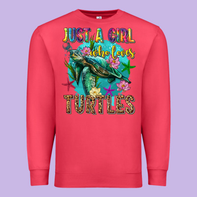 Just A Girl Who Loves Turtles Premium Sweatshirt Designed By Texasbilliewilder