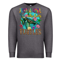 Charcoal Heather just a girl who loves turtles Premium Sweatshirt - texasbilliewilder