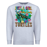 Heather Grey just a girl who loves turtles Premium Sweatshirt - texasbilliewilder