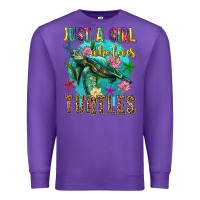 Purple just a girl who loves turtles Premium Sweatshirt - texasbilliewilder