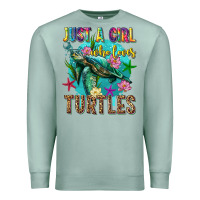 Seafoam just a girl who loves turtles Premium Sweatshirt - texasbilliewilder