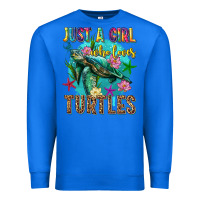 True Royal just a girl who loves turtles Premium Sweatshirt - texasbilliewilder