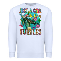 White just a girl who loves turtles Premium Sweatshirt - texasbilliewilder