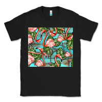 Black flamingos with leaves Classic Tee - BarkalooDesign
