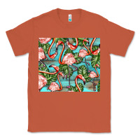 Copper flamingos with leaves Classic Tee - BarkalooDesign