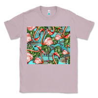 Lilac flamingos with leaves Classic Tee - BarkalooDesign
