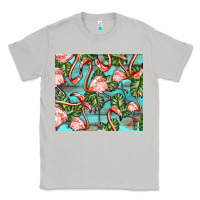 Moon Dust flamingos with leaves Classic Tee - BarkalooDesign