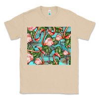 Mushroom flamingos with leaves Classic Tee - BarkalooDesign