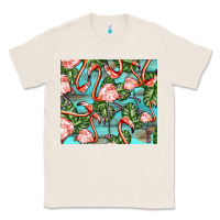 Natural flamingos with leaves Classic Tee - BarkalooDesign