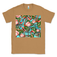 Toasted Coconut flamingos with leaves Classic Tee - BarkalooDesign