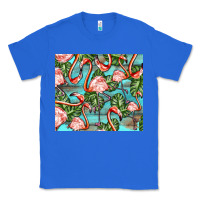 True Royal flamingos with leaves Classic Tee - BarkalooDesign
