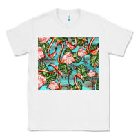 Flamingos With Leaves Classic Tee | Teevron