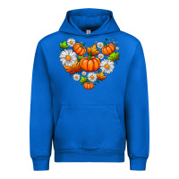 Cobalt pumpkin and daisies Urban Hoodie - AdoDesignShop