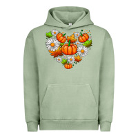 Pigment Oil Green pumpkin and daisies Urban Hoodie - AdoDesignShop