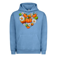 Pigment Pebble Blue pumpkin and daisies Urban Hoodie - AdoDesignShop