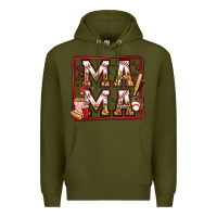 Army Green baseball mama Premium Hoodie - Jasminsmagicworld