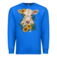 True Royal charolais calf with sunflowers Premium Sweatshirt - RanaPortraitStore