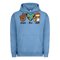 Pigment Pebble Blue peace love fall Urban Hoodie - JahusDesignShop