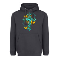 Smoke cross with heart shaped gemstone and butterfly Heavyweight Hoodie - texasbilliewilder